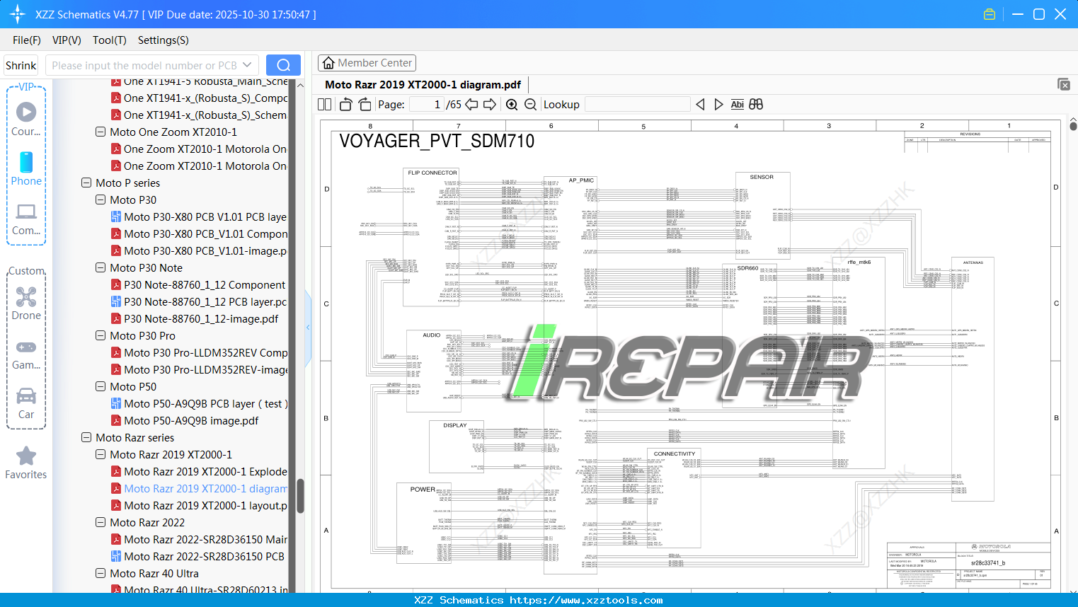 Motorola Moto Razr 2019 XT2000-1 Diagram